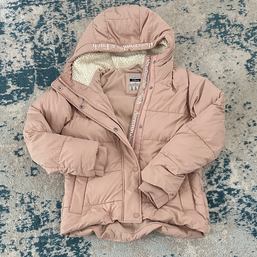 Abercrombie & Fitch Blush Pink Ultra Puffer Jacket size medium cute